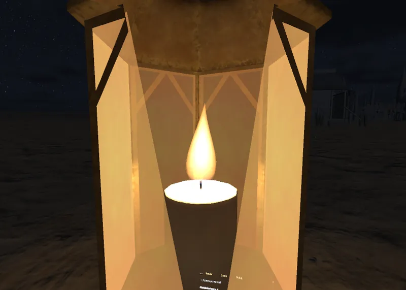 Close-up of a candle burning inside a lantern at night